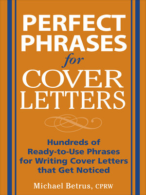 cover image of Perfect Phrases for Cover Letters